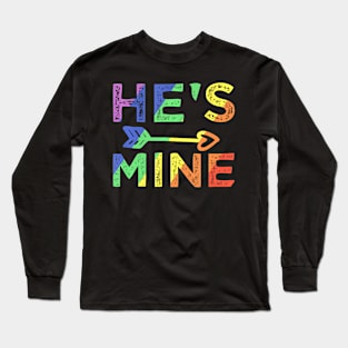 Gay Couple Matching Hes Mine Lgbt Pride Long Sleeve T-Shirt